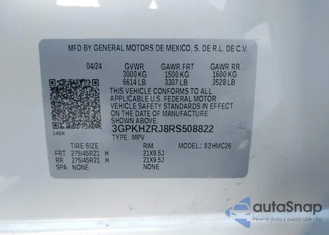 2024 Honda Prologue Elite z USA, uszkodzony, nr VIN 3GPKHZRJ8RS508822